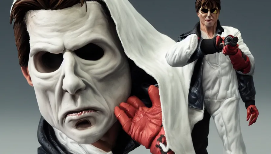 Image similar to hand painted figurine of tom cruise as ghostface from scream, hyperdetailed, artstation, cgsociety, 8 k