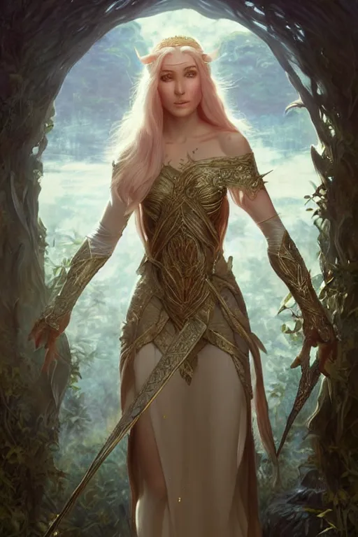 Prompt: beautiful elven princess, accurate anatomy, only two hands, highly detailed, digital painting, artstation, concept art, smooth, sharp focus, illustration, Unreal Engine 5, 8K, art by ross tran and greg rutkowski and claude monet