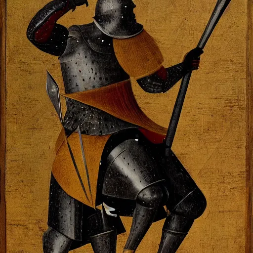 Image similar to maximus decimus with armor and sword fire effect by hieronymus bosch