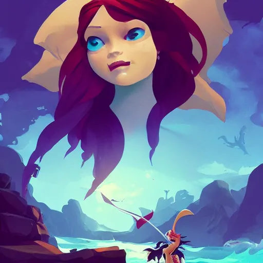 Prompt: jack the pirate mermaid on sea of thieves game avatar hero smooth face median photoshop filter cutout vector, behance hd by jesper ejsing, by rhads, makoto shinkai and lois van baarle, ilya kuvshinov, rossdraws global illumination, illustration, art by ilya kuvshinov and gustav klimt