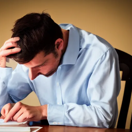 Prompt: stressed out devil doing his taxes, award winning candid photography