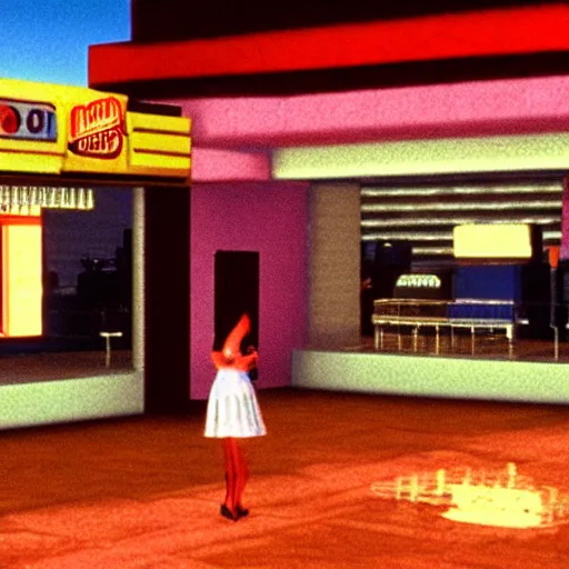 Image similar to a still of the movie punch - drunk love, 1 9 9 7 blast corps graphics nintendo 6 4 visuals aesthetic