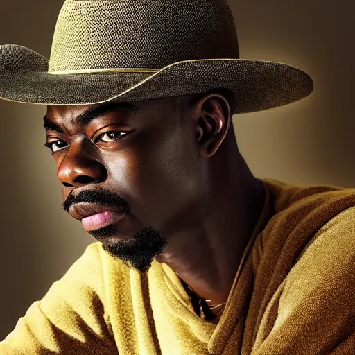 Image similar to a studio photograph of lil nas x,professional photography,studio lighting,studio photo,professional lighting,3 point lighting,dramatic,4k,detailed face,hyperdetailed,photorealistic,digital art,ultra realistic,ultra detailed,art by greg rutkowski