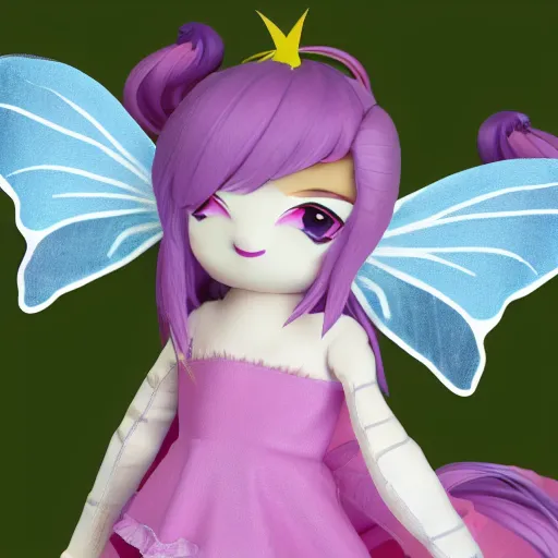 Prompt: cute fumo plush of a mischievous fairy girl, fae, vray