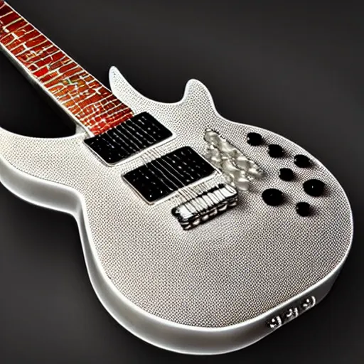 Prompt: an electric guitar made entirely out of diamonds