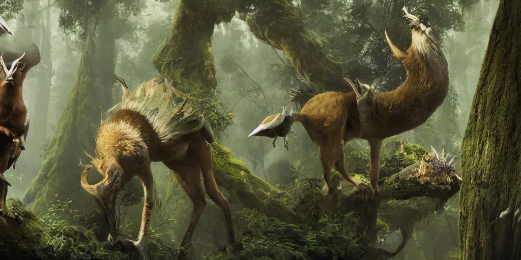 Image similar to a fauna animal design, lowbrow, 8 k, matte painting, fantasy, avatar movie