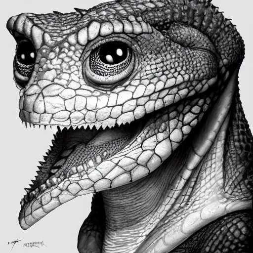 Prompt: a portrait of a lizard - person, reptilian, scales, leather, slit pupils, photorealistic, ( ( ( ( ( ( liz truss ) ) ) ) ) ), trending on artstation