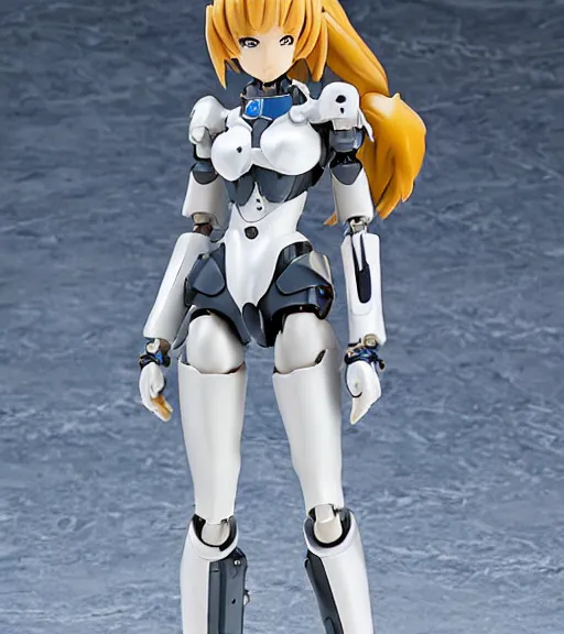 Image similar to Girl in mecha cyber Armor, portrait of the action figure of a girl, with bare legs，in the style of Kotobukiya CO.,LTD.，anime figure