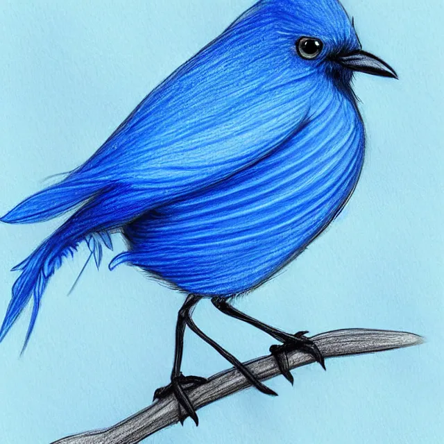 Stock Art Drawing of a Western Bluebird