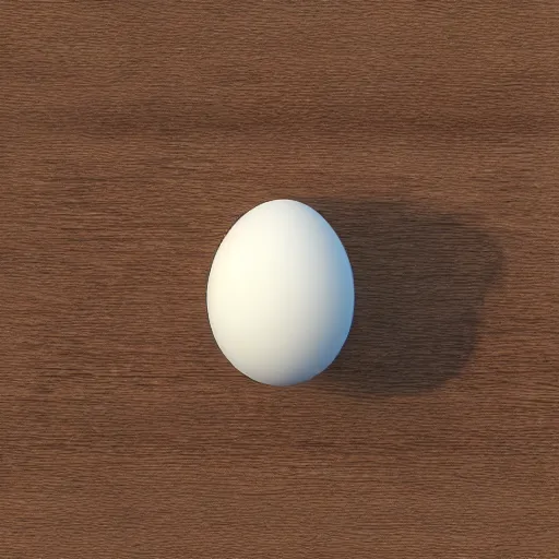 Prompt: An egg on a table, Cinema4D render, high detail, 4K, depth of field, volumetric lighting