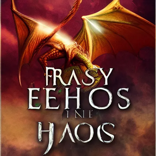 Prompt: fantasy book cover ( echo ) ( dragons ) ( mist ) ( shadows ), out of focus backdrop