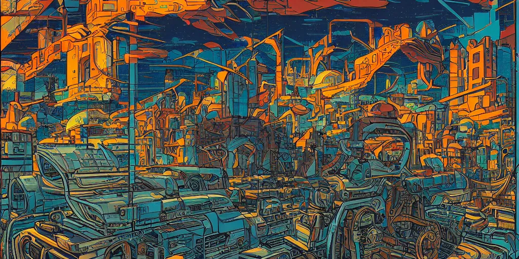 Image similar to game boy, italian futurism, da vinci, Dan Mumford, Josan Gonzalez