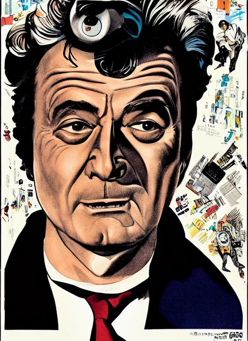 Image similar to a book with a picture of columbo from ghostbusters ( 1 9 8 4 ) on it, poster art by harvey kurtzman, behance contest winner, pop surrealism, concert poster, poster art, movie poster