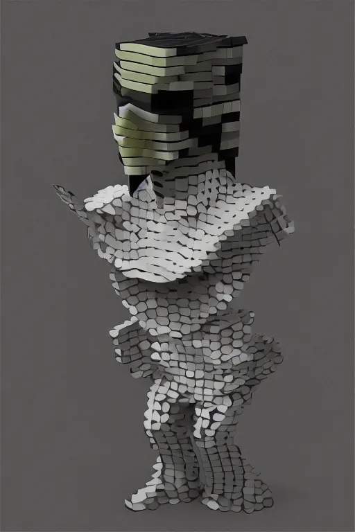 Prompt: female adventurer in tight full - body sticky note stack chainmail - style paper armor made out of several hundred sticky note stacks and a white porcelain crow mask, trending in artstation, japanese, artstation, establishing shot