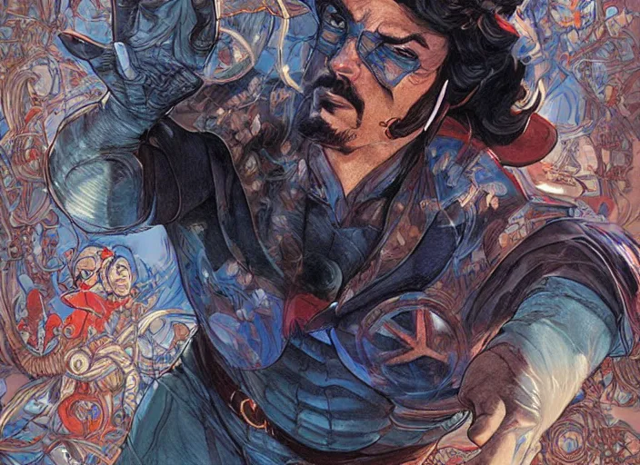 Image similar to a highly detailed superhero portrait of stephen strange, james gurney, james jean