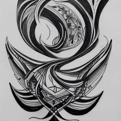 Image similar to a tattoo inspired aurora aksnes, abstract, pritty.