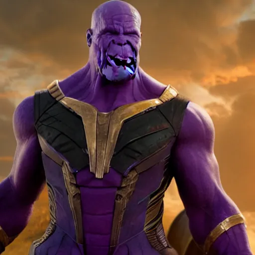 Prompt: Thanos played by Jennifer Aniston, high detail, realistic