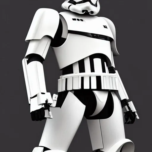 Image similar to “a stormtrooper except its a 50ft mech gundam with lazer cannons”