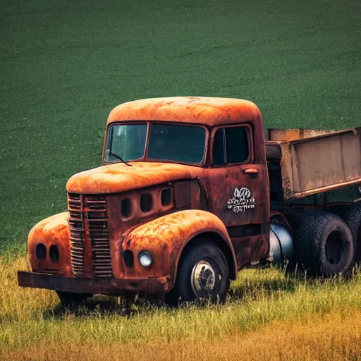 Prompt: (((((((((Rusty))))))))) truck, open field, 8k, photography