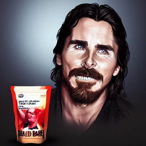 Image similar to face of christian bale melting out of blood