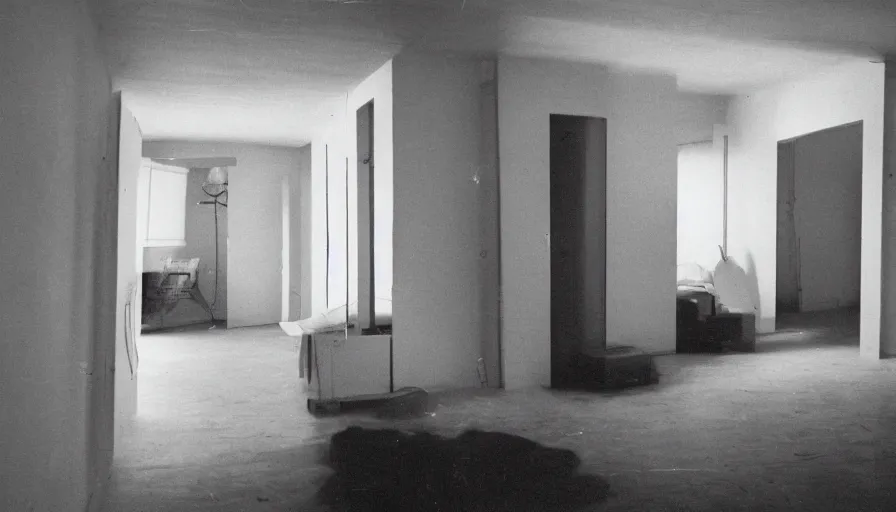 Prompt: interior of a bedroom in 1 9 9 9 stretching into infinite, the backrooms, scp