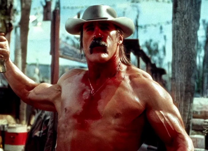 Image similar to film still of Hulk Hogan as Doc Holiday in Tombstone 1993, 4k