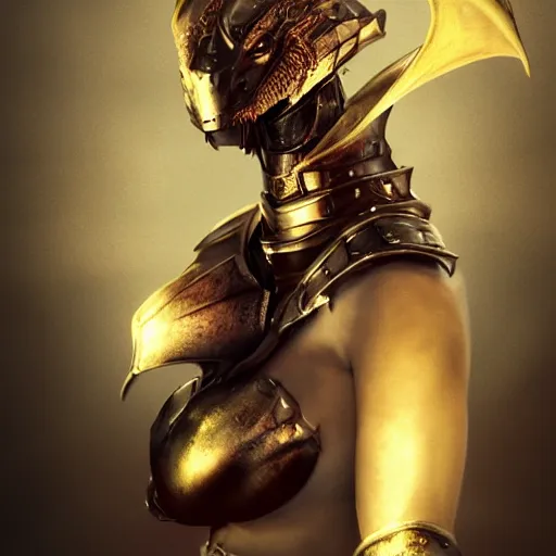 Image similar to stunning cinematic torso shot of a beautiful female knight, but as an anthropomorphic female dragon, well designed highly detailed perfect female dragon head with slick LED eyes, well armored, sharp claws, HD octane render, fantasy, furry art, Artstation, Deviantart, Furaffinity