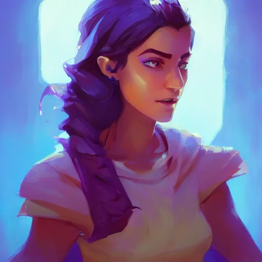 Image similar to beautiful female portrait, maya ali mage, gloomhaven, dynamic lighting, gaudy colors, octane render aesthetic, matte painting concept art, official fanart behance hd artstation by jesper ejsing, by rhads and makoto shinkai and lois van baarle and ilya kuvshinov and rossdraws