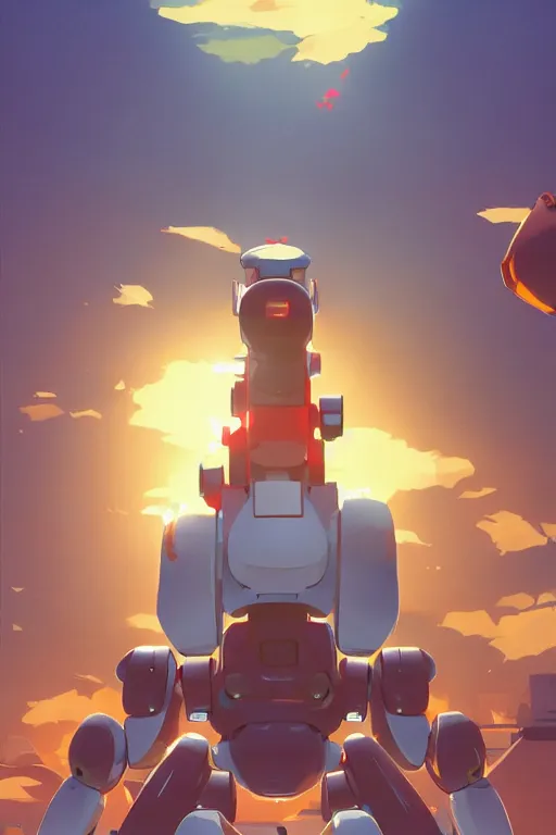 Image similar to metabots medabots medarotto medarot robot minimalist comics, behance hd by jesper ejsing, by rhads, makoto shinkai and lois van baarle, ilya kuvshinov, rossdraws global illumination ray tracing hdr radiating a glowing aura