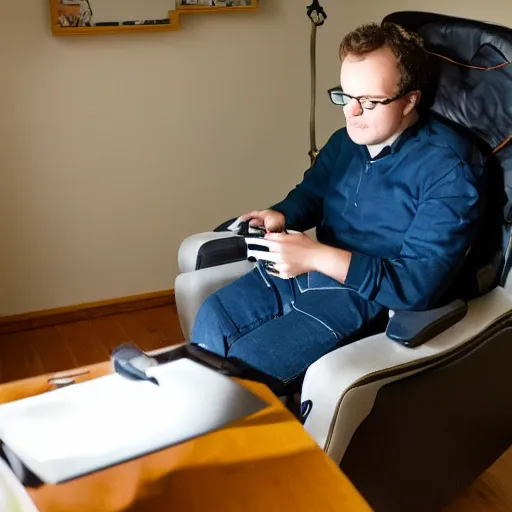 Image similar to Napoleon sitting in a gaming chair and playing a game on his computer, 8k, dslr,