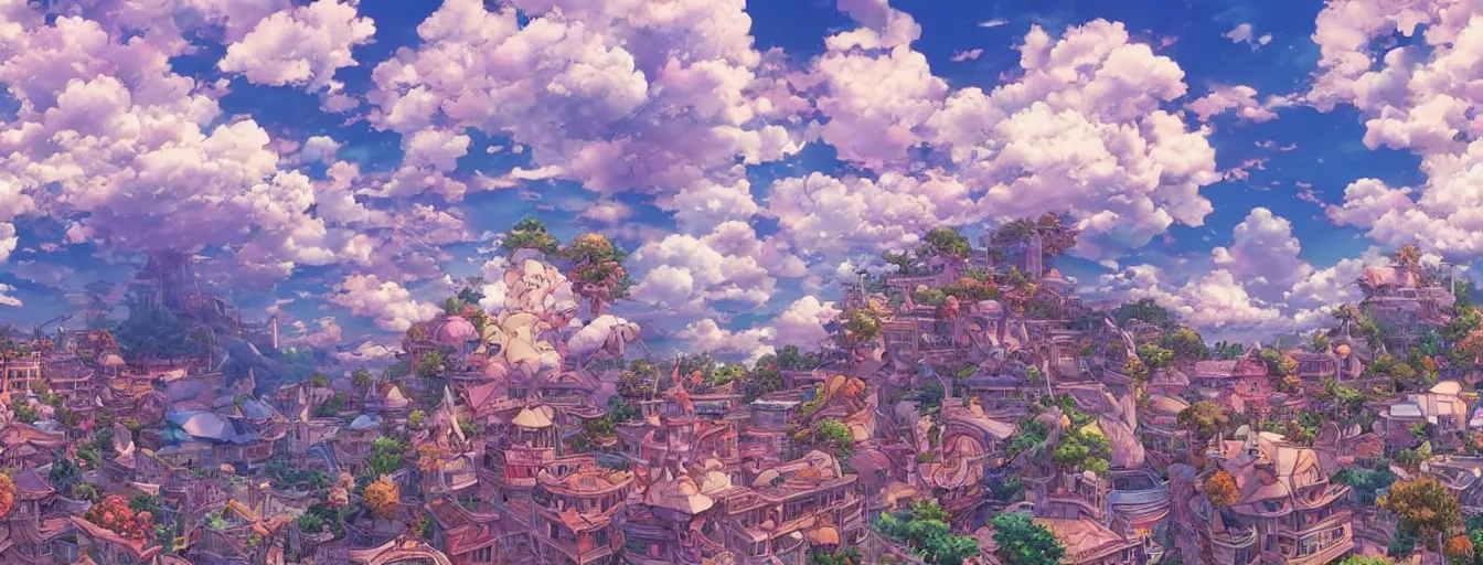 Prompt: the aesthtic view of a beautiful, dreamy, wistful sky. hyperrealistic anime background illustration by kim jung gi, colorful, extremely detailed intricate linework, smooth, super sharp focus, bright colors, high contrast, matte, octopath traveler, unreal engine 5 highly rendered, global illumination, radiant light
