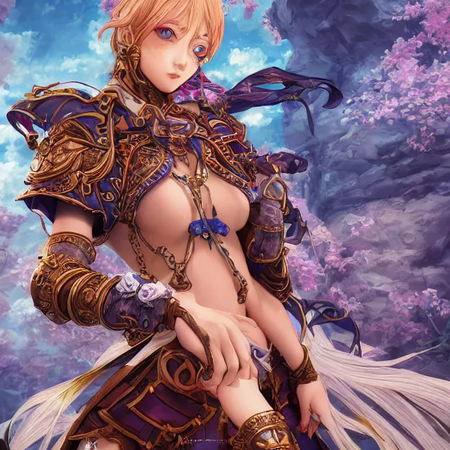 Prompt: studio portrait of lawful good colorful female holy paladin as absurdly beautiful, elegant, young sensual anime girl, ultrafine hyperrealistic detailed face illustration by kim jung gi, irakli nadar, intricate linework, sharp focus, bright colors, matte, octopath traveler, final fantasy, unreal engine highly rendered, global illumination, radiant light, intricate environment