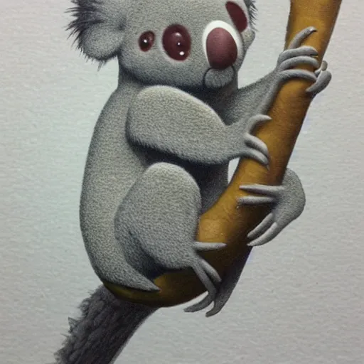 Prompt: skinny koala in the style of Matt Groening