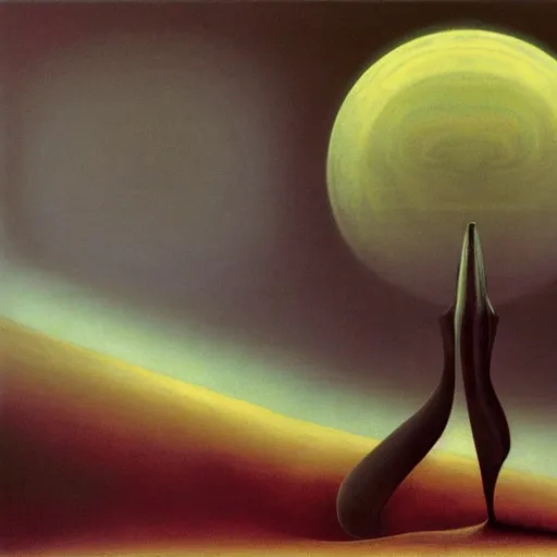 Image similar to Artemixel, the modern reincarnation of the old selenium god of hunt and moon, also known as Artemis or Selene, carrying the crown of the crescent moon. They are crowned by a bright and slightly bluish crescent like the brightness of the night. Portrait by Zdzislaw Beksinski and Jeffrey Smith, oil on canvas.