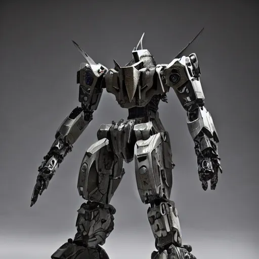 Image similar to cinematic still in ps 5 armoredcore 6 and real steel movie and westworld and pacific rim movie, full body slim ornate intricate humanoid armored core mega mech by fujioka kenki and by mamoru nagano