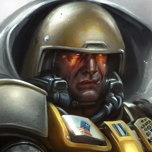 Prompt: portrait of space marine sergeant, realistic, artstation