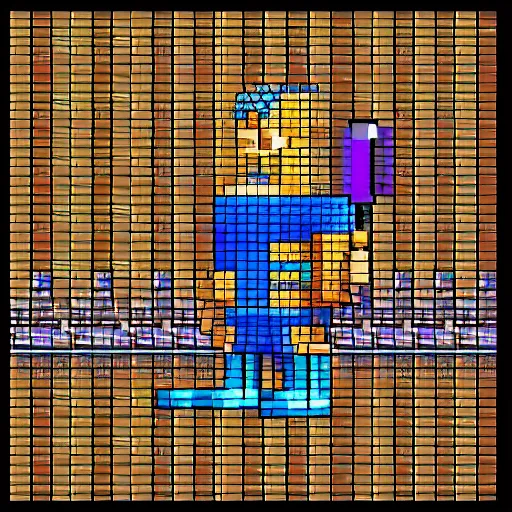 Prompt: pixelated dungeon adventure hero, 1 2 8 bit, 1 0 0 0 x 1 0 0 0 pixel art, 4 k, super detailed, nintendo game, pixelart, high quality, no blur, sharp geometrical squares