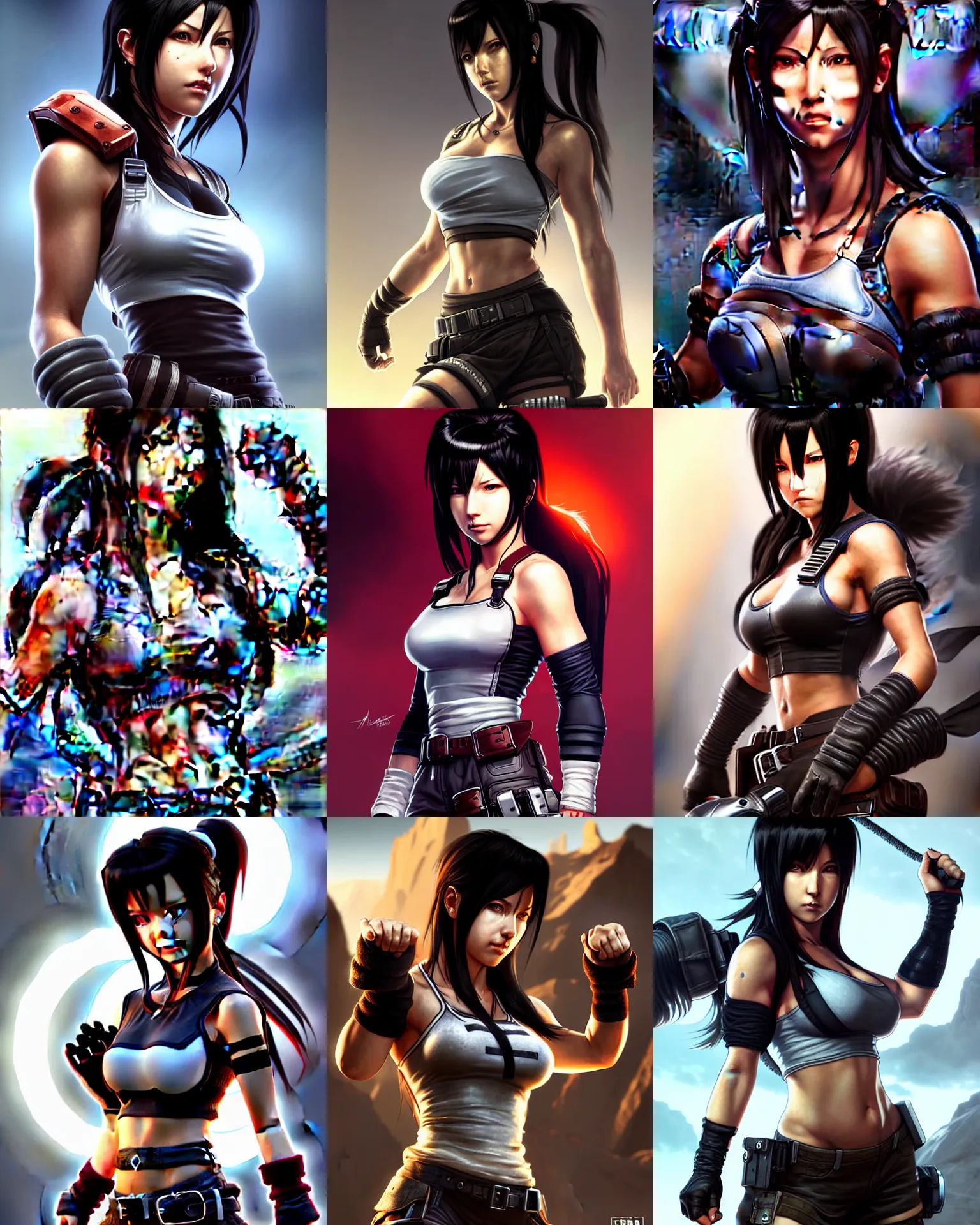Prompt: tifa as an apex legends character digital illustration portrait design by, mark brooks and brad kunkle detailed, gorgeous lighting, wide angle action dynamic portrait