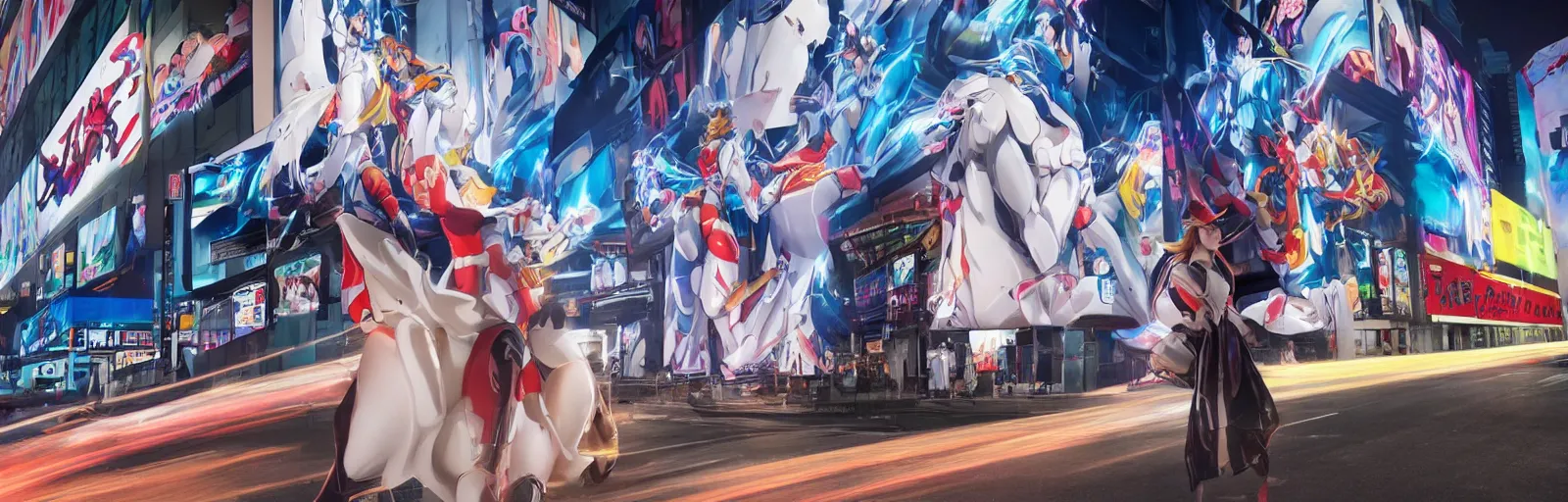 Image similar to billboard advertisement with an extremely beautiful photo of a white marble statue of an anime girl with colorful motocross logos and motorcycle helmet with closed visor, colorful smoke in the background, carved marble statue, fine art, neon genesis evangelion, virgil abloh, offwhite, denoise, highly detailed, 8 k, hyperreal