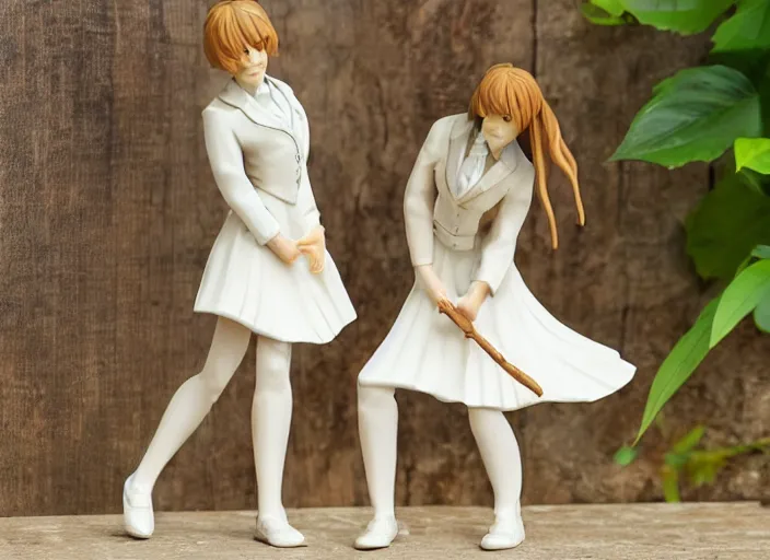 Prompt: Image on the store website, eBay, Full body, 80mm resin figure of Female school students