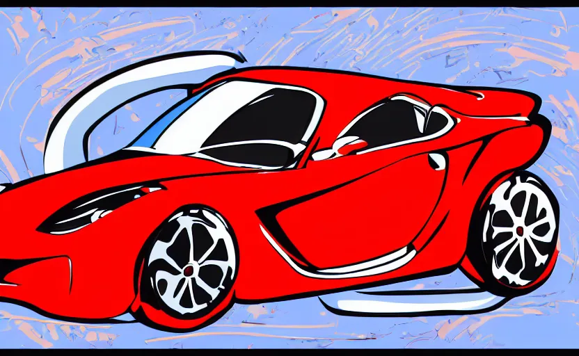 Image similar to Red Hot European Style Sports Car, Cartoon, Caricature, Vector Illustration Pro Vector, 8k