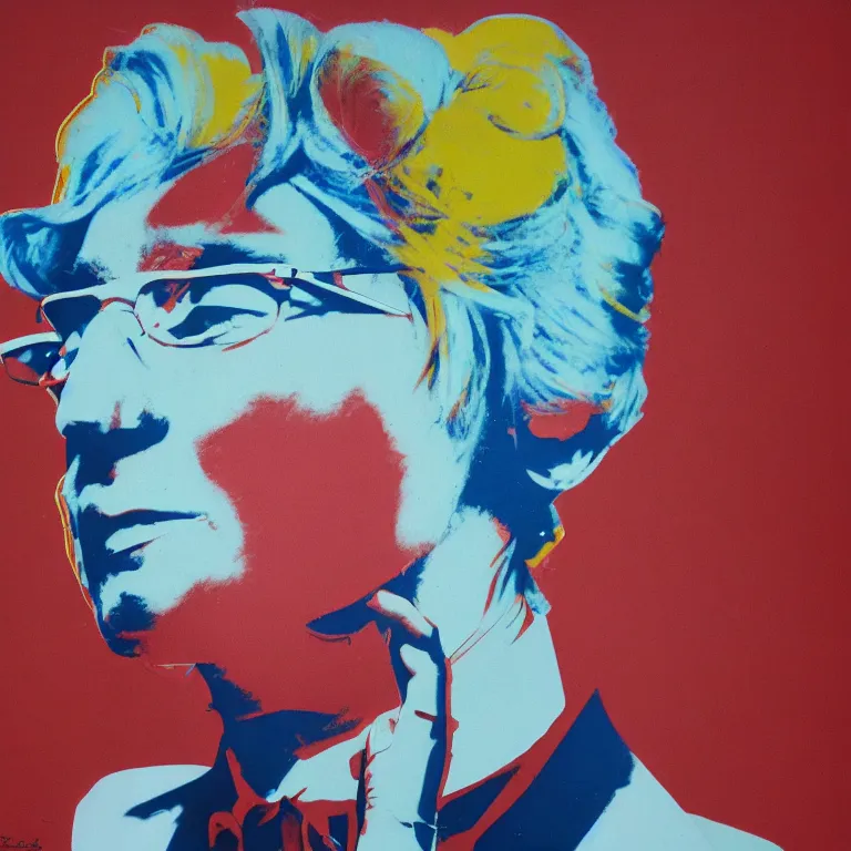 Image similar to Street-art portrait of Andy Warhol in style of Etam Cru