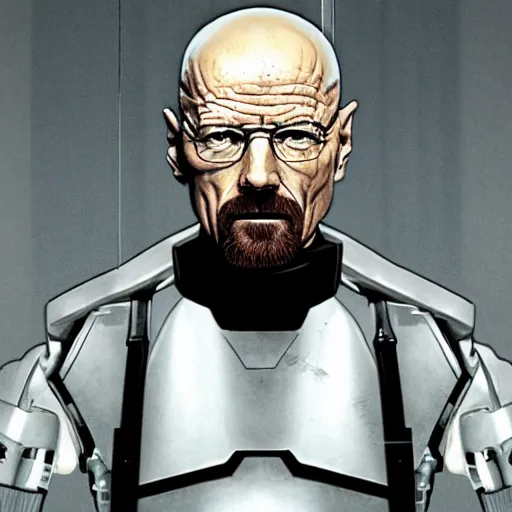 Image similar to walter white as cyborg