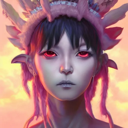 Image similar to pastel anime portrait of dark fantasy as a shaman yedi using dark force to eliminate trump as an anime antagonist by Stanley Artgerm Lau, WLOP, Rossdraws, James Jean, Andrei Riabovitchev, Marc Simonetti, and Sakimichan, trending on artstation