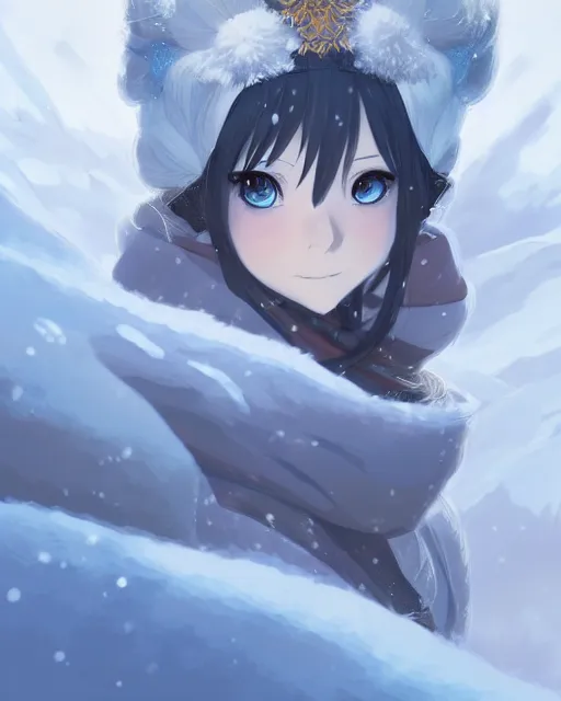 Prompt: character concept art of an anime snow mountain goddess | | cute - fine - face, pretty face, realistic shaded perfect face, fine details by stanley artgerm lau, wlop, rossdraws, james jean, andrei riabovitchev, marc simonetti, and sakimichan, tranding on artstation