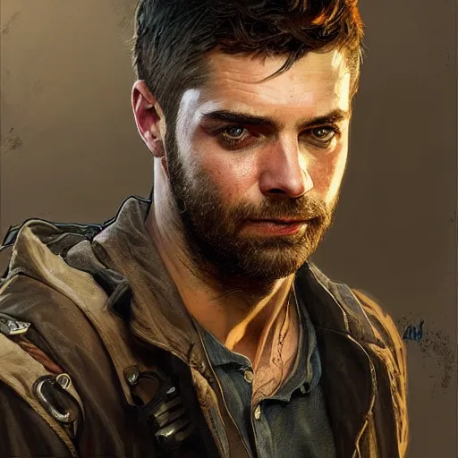 Prompt: Joshy Sly as Aiden Caldwell character from Dying Light 2 Stay Human, western, D&D, fantasy, intricate, elegant, highly detailed, digital painting, artstation, concept art, matte, sharp focus, illustration, art by Artgerm and Greg Rutkowski and Alphonse Mucha