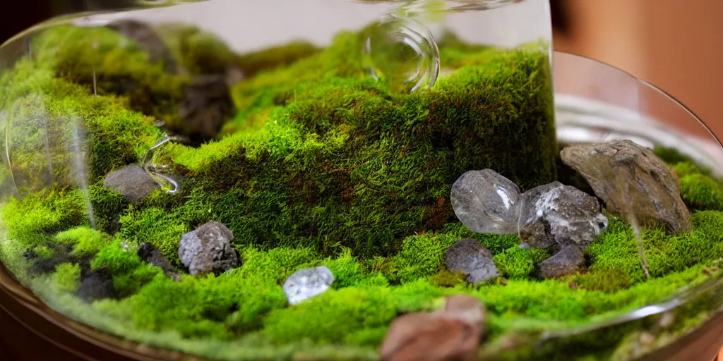 Image similar to moss terrarium, by disney animation