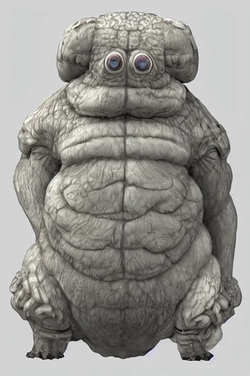 Image similar to anthropomorphic tardigrade, high detail, symmetrical, anatomically accurate, octane render,