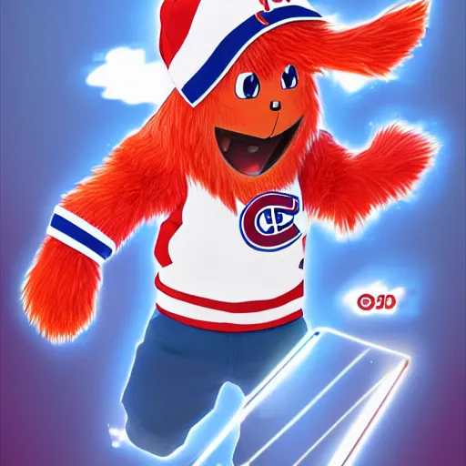 Image similar to anime Portrait of Youppi the Habs Montreal Canadiens Mascot as a very cute powerful and friendly pokemon, highly detailed anime, smooth, sharp focus, dynamic lighting, intricate, trending on ArtStation, illustration pokemon, art by WLOP