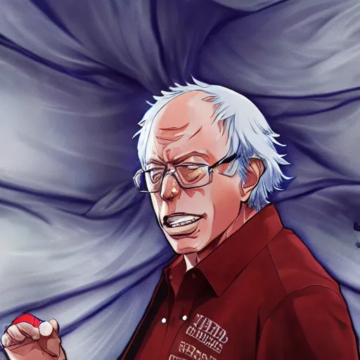 Bernie Sanders as a character from popular anime